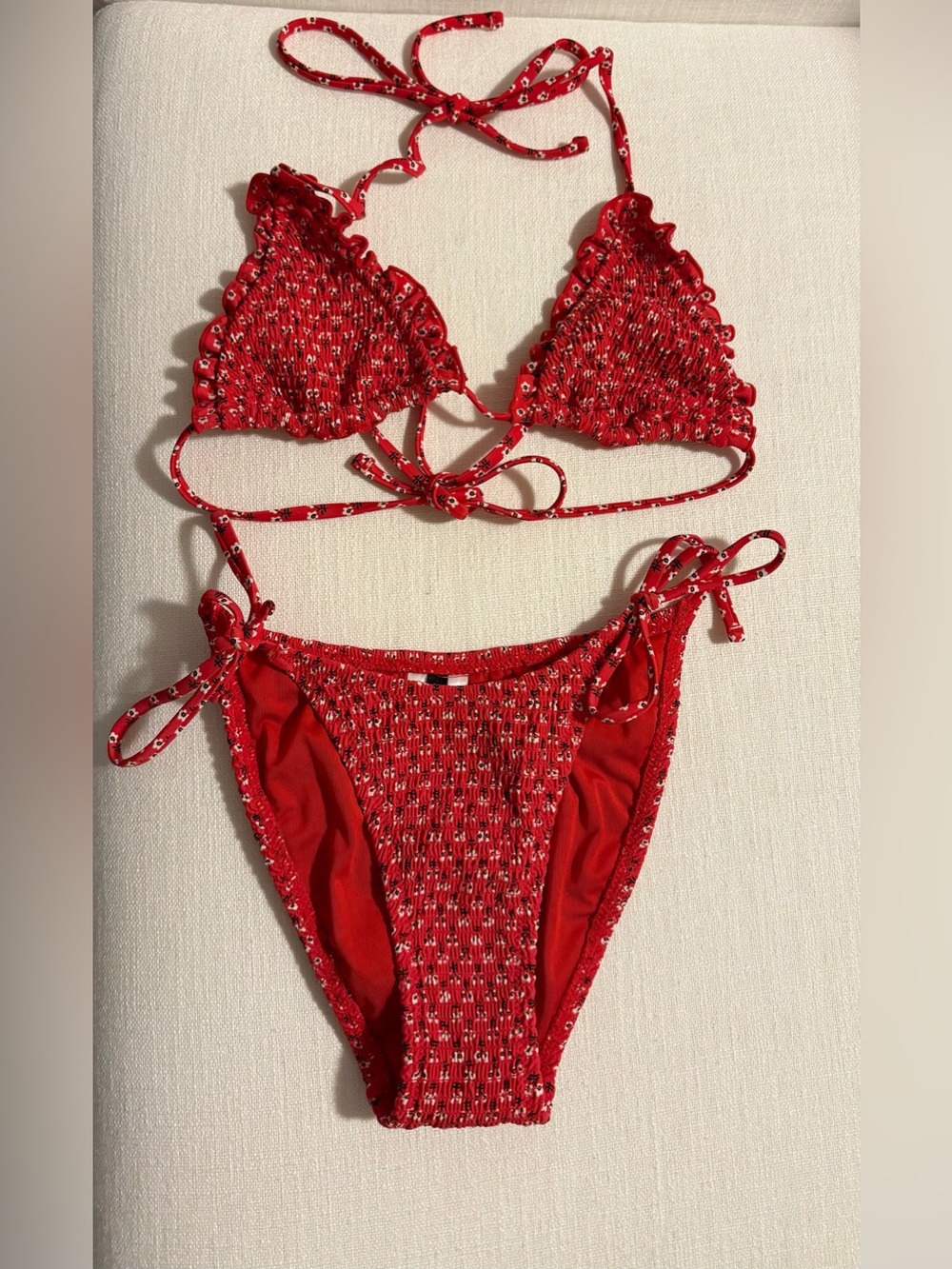 J. Crew Ruffle-Trim Smocked String Bikini
